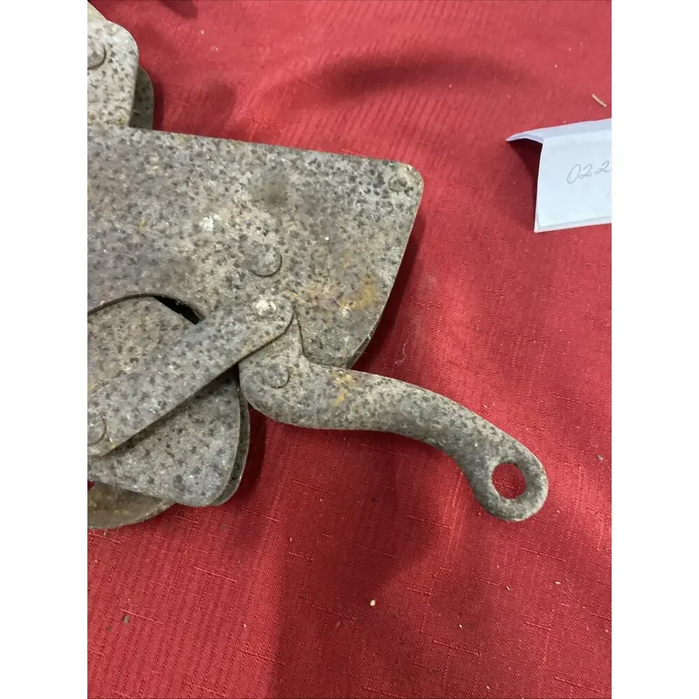 Antique Cast Iron Double Pulley With Lever~Farm Equipment-Fence Stretching